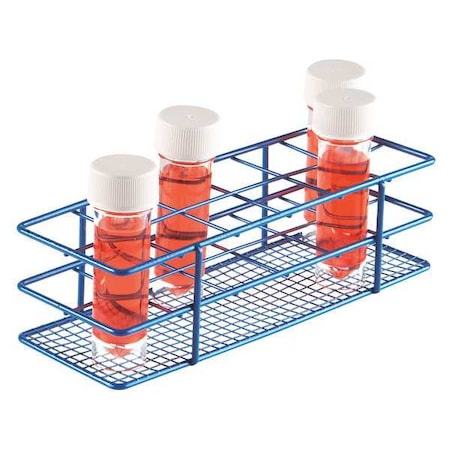 Test Tube Rack, Epoxy-Coated Steel, Blue MPN:120087