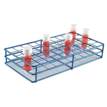 Test Tube Rack, Epoxy-Coated Steel, Blue MPN:120088