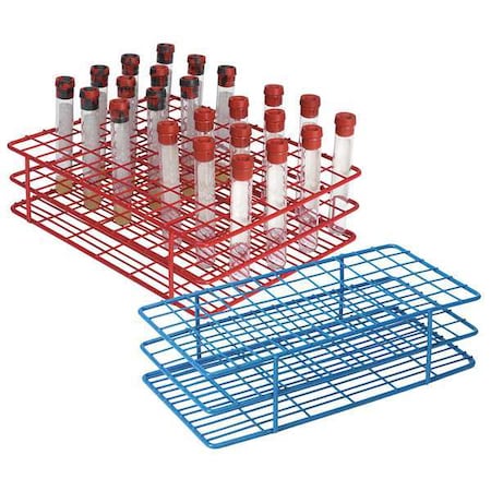 Test Tube Rack, Epoxy-Coated Steel, Blue MPN:120089