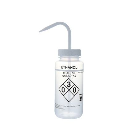 Wash Bottle, Safety Labeled, Clr/Wht, PK6 MPN:120253