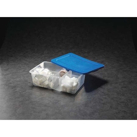 Stackable Storage Tote W/ Lid, 2 gal, 13 in L x 7-7/8 in W x 4-1/2 in H, Clear, Polypropylene, 5 PK MPN:HS23453