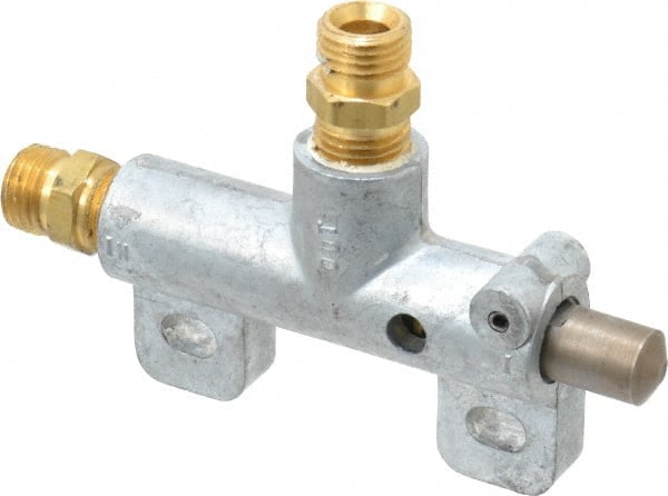Mechanically Operated Valve: 3-Way, Plunger Button/Spring Actuator, 1/4