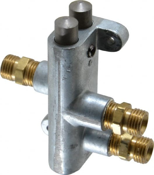 Mechanically Operated Valve: 4-Way, Plunger Button/Spring Actuator, 1/4
