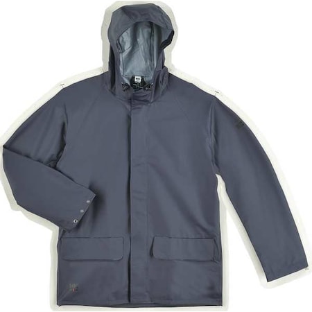 Rain Jacket, PVC/Polyester, Navy, 2XL MPN:70129_590-2XL