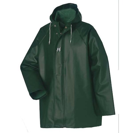 Rain Jacket with Hood, Green, 3XL, Material: PVC MPN:70300_490-3XL