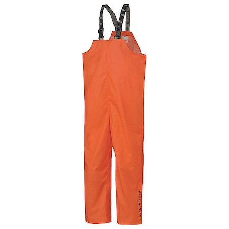 Rain Bib Overall, Polyester, 35 in Inseam, 42 in to 44 in Waist, 35 mil Thickness, Orange, 3XL MPN:70529_290-3XL