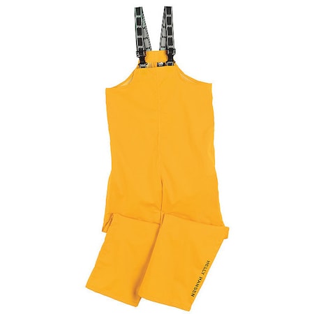 Rain Bib Overall, Polyester, 31 1/2 in Inseam, 31 in Waist, 35 mil Thickness, Yellow, M MPN:70529_310-M