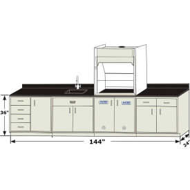 HEMCO® Pioneer Base Cabinet Grouping with CE AireStream Fume Hood 144