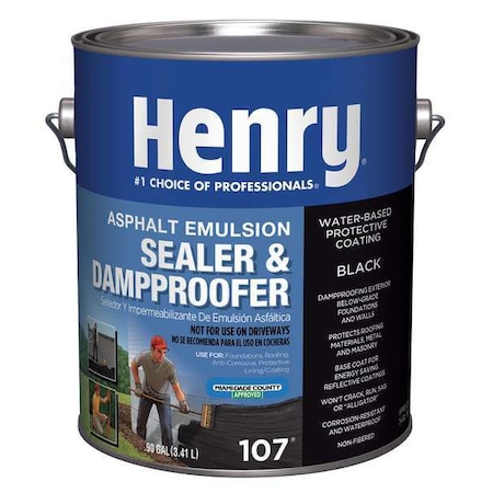 Sealer & Dampproofer, 1 gal, Black MPN:HE107046