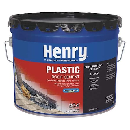 Plastic Roof Cement, 3.5 gal, Pail, Black MPN:HE204061