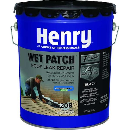Roof Leak Repair, 5 gal, Pail, Black MPN:HE208071
