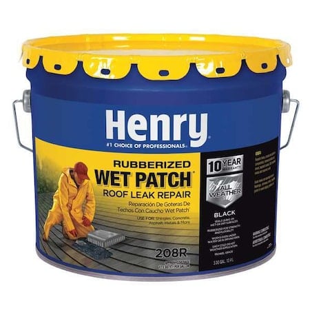 Roof Leak Repair, 3.3 gal, Pail, Black MPN:HE208R361