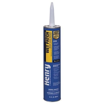 Roof Leak Repair, 10.1 oz, Cartridge, Black MPN:HE209004