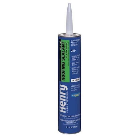 Roofing Sealant, 10.1 oz, Cartridge, White MPN:HE289004