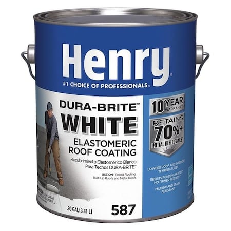 Elastomeric Roof Coating, 1 gal, Pail, White MPN:HE587046