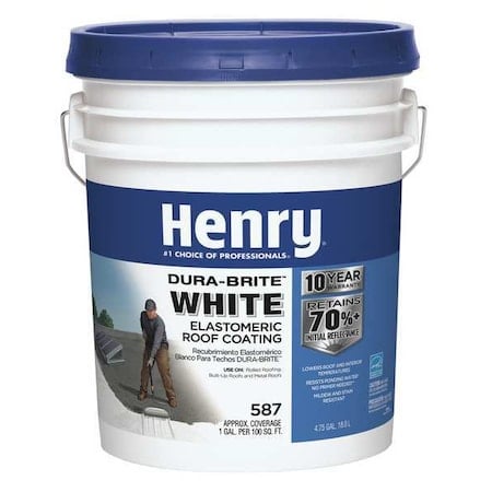 Elastomeric Roof Coating, 4.75 gal, Pail, White MPN:HE587372