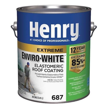 Elastomeric Roof Coating, 1 gal, Pail, White MPN:HE687046