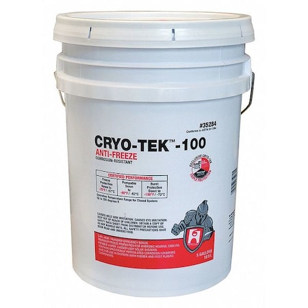 Cryo-Tek-100 Anti-Freeze Corrosion Resistant, 5 gal Pail, Pink, Up to 250 Degrees F MPN:35284