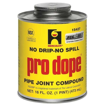 Pipe Thread Sealant 16 oz, Brush-Top Can, Pro Dope, Gray, Paste MPN:15427