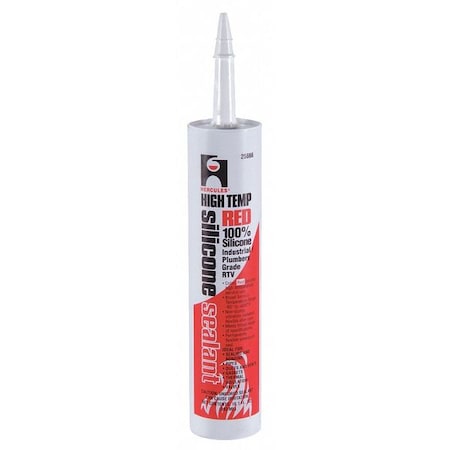 Silicone Sealant, 10 oz, Cartridge, Red, Silicone Base, High Temp MPN:25666
