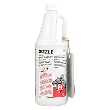 Sizzle, Drain and Waste System Cleaner, Ready To Use, Liquid, 1 qt MPN:20305