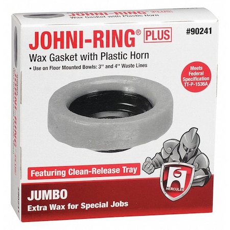 Toilet Bowl Ring, Jumbo, Wax, 3in-4in MPN:90241