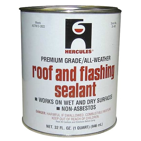 Roof Flashing Sealant, Black, 1 Qt MPN:25405