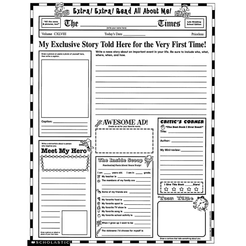 Scholastic Extra, Extra, Read All About Me Instant Personal Poster Sets, 17in x 22in, Pack Of 30 Sets MPN:SC-0439152917