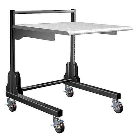 Medical Workstation, 37 in H, Black/Gray MPN:95-21PAC-030