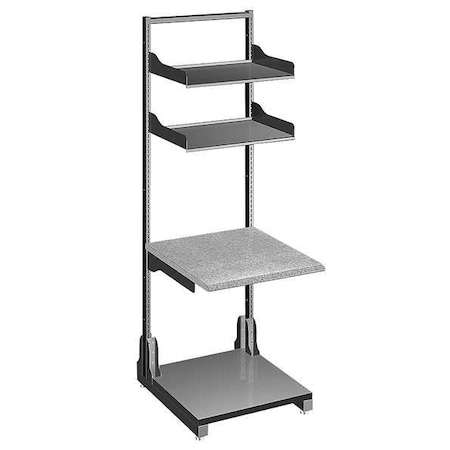 3-Shelf Computer Workstation, Metal/Laminated Black/Gray MPN:95-72241-000