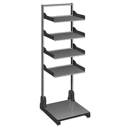 5-Shelf Open Frame Shelf Rack, Metal/Laminated Pressboard Black MPN:95-72241-004