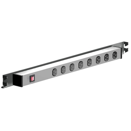 Power Strip, Switched, 15 ft., Gray MPN:46-00054-630
