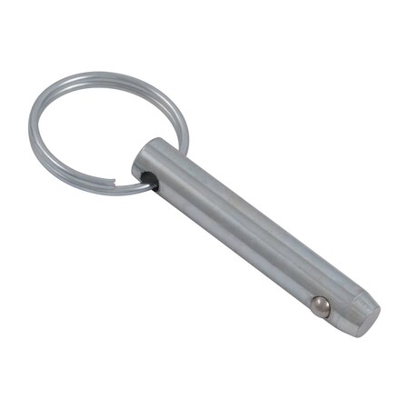 Detent Hitch Pin, 1/4 in Dia, 2 in Usable L, Carbon Steel, 1 PK MPN:DTP-0250-1000