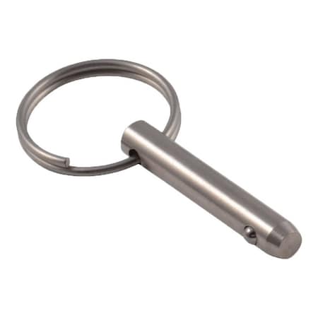 Detent Hitch Pin, 1/4 in Dia, 2 in Usable L, Stainless Steel, 1 PK MPN:DTPS-0250-1000