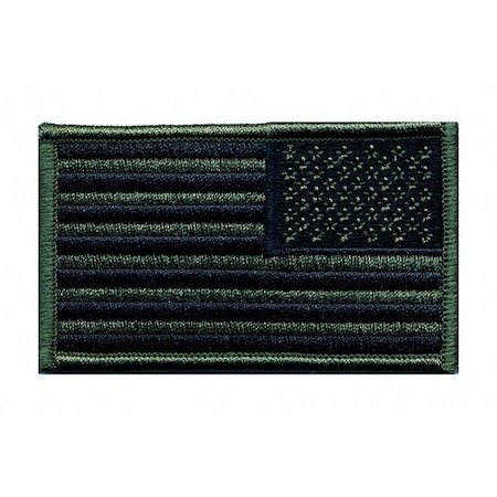 Embroidered Patch, US Flag, Olive Drab/Blk MPN:7345