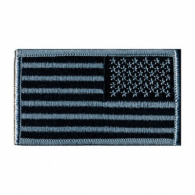 Embroidered Patch U.S. Flag Silver/Black MPN:0044