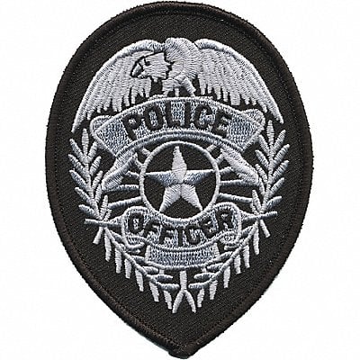 Embrdrd Patch Police Officer Slvr/Blck MPN:5121