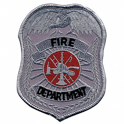 Embroidered Patch Fire Department Silver MPN:5383