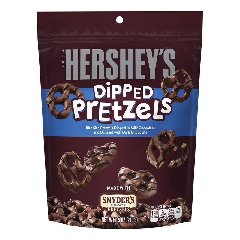 Hersheys Chocolate-Dipped Pretzels, 8.5 Oz, Pack Of 6 Bags MPN:246-00279