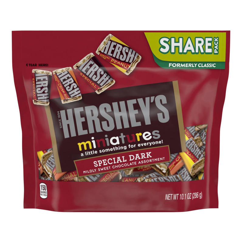 Hersheys Miniatures Dark Chocolate Candy Assortment, 10.1 Oz Bag, Pack Of 3 Bags MPN:14061