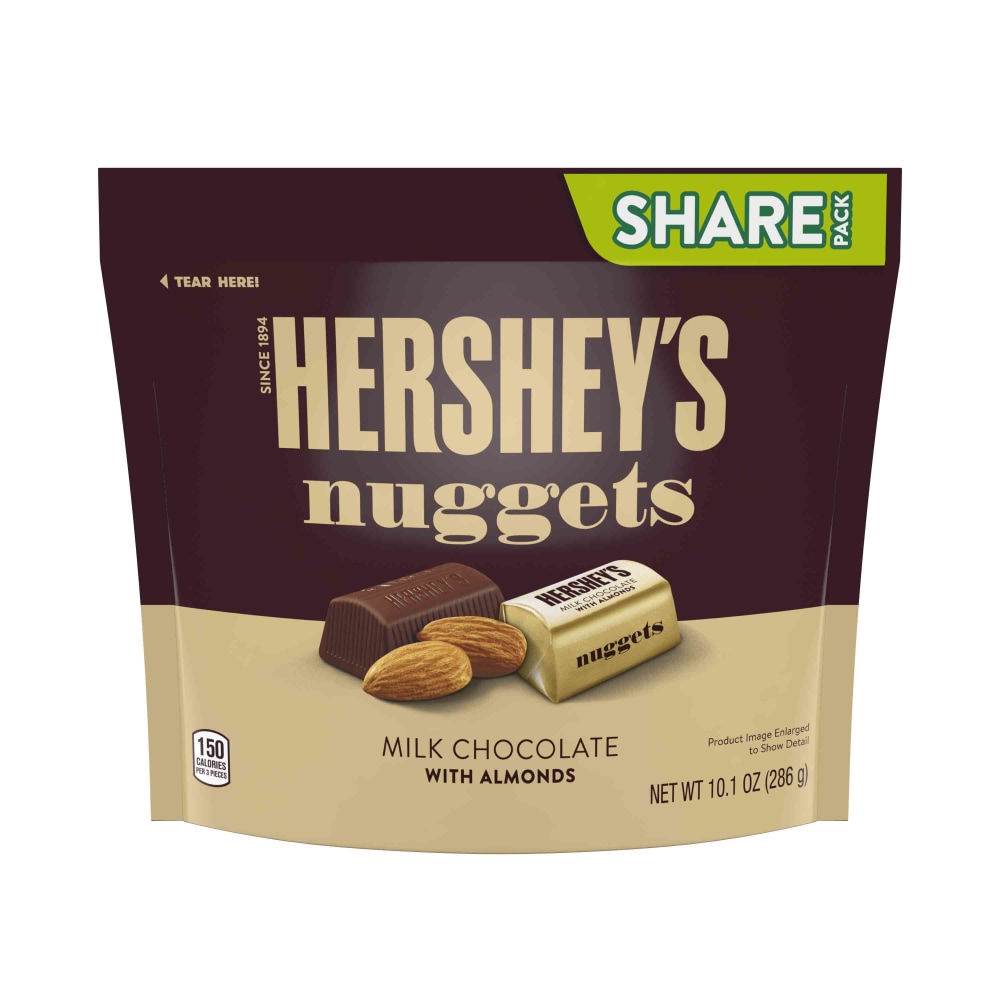 Hersheys Nuggets Milk Chocolate With Almonds Candy, 10, 1 Oz, Pack Of 3 Bags MPN:01871