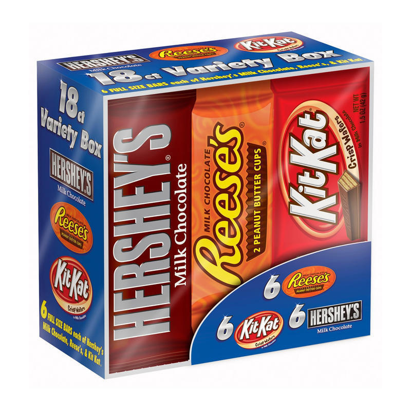 Hersheys Candy Bar Variety Pack, 1.5 Oz, Box Of 18 MPN:40597