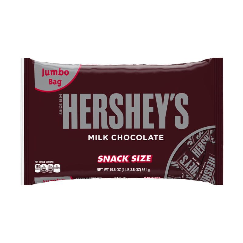 Hersheys Snack-Size Milk Chocolate Bars, 19.8 Oz Bag MPN:7054