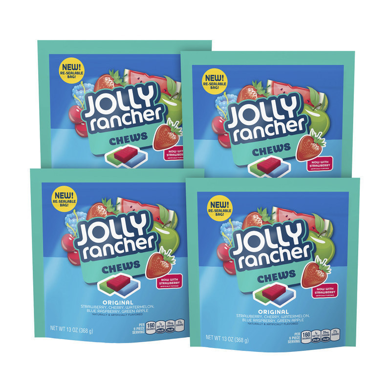 Jolly Rancher Chews Candy, 13 Oz Bag, Assorted Flavors, Pack Of 4 MPN:246-00300