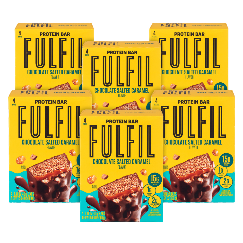 FULFIL Chocolate Salted Caramel Flavor Vitamin & Protein Standard Bars, 1.41 Oz, Total Qty 24 MPN:00853