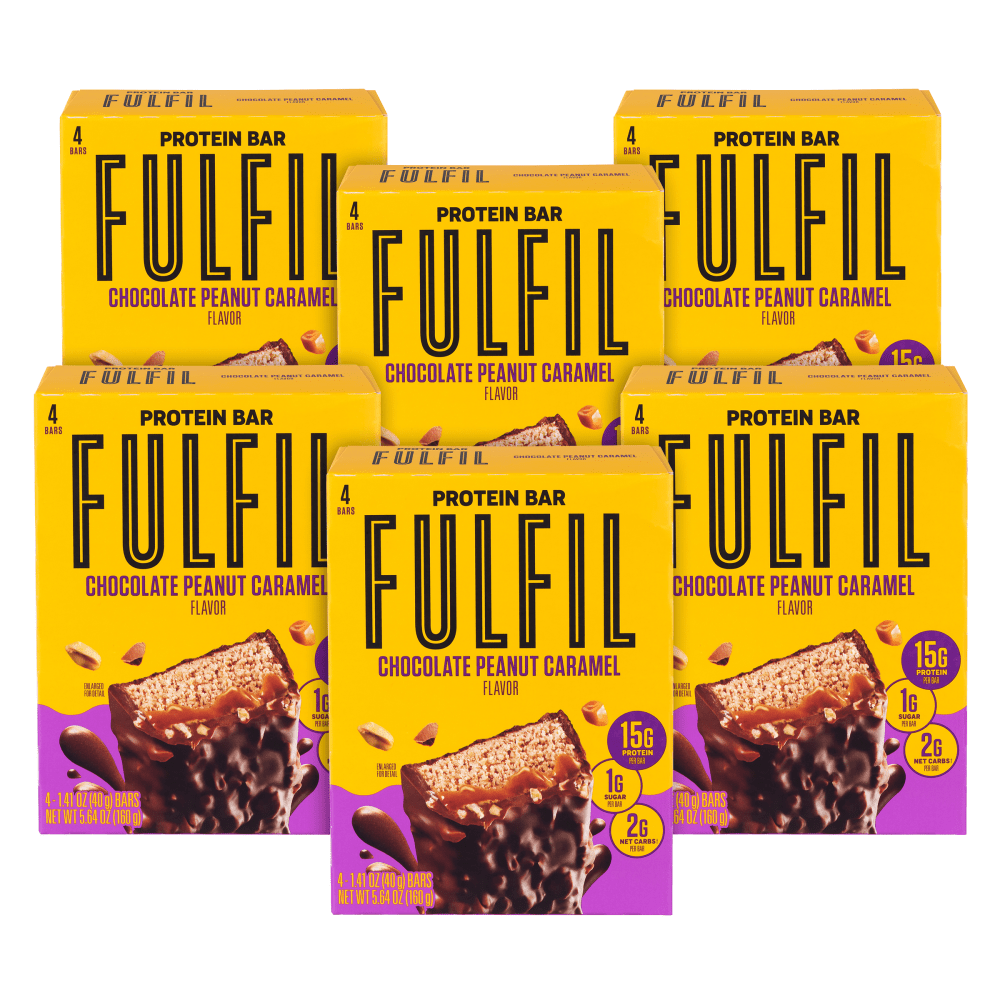 FULFIL Chocolate Peanut Caramel Flavor Vitamin & Protein Standard Bars, 1.41 Oz, Total Qty 24 MPN:00854