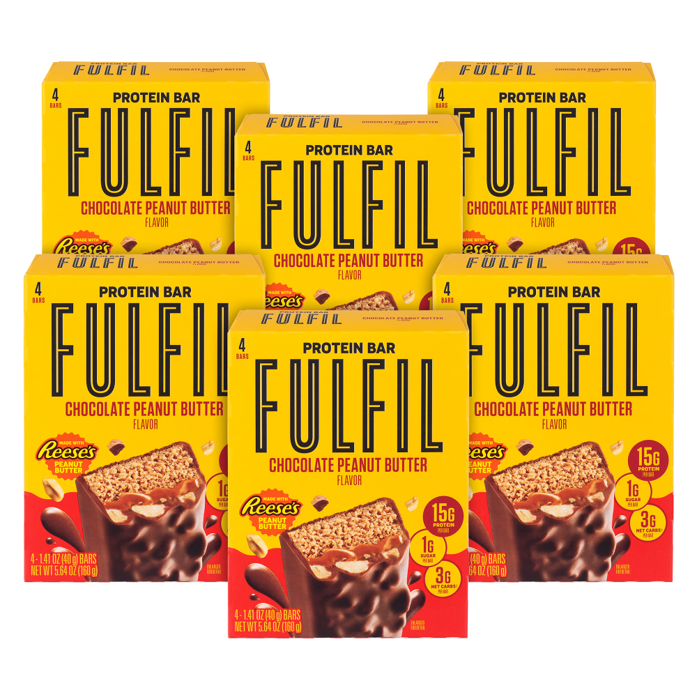 FULFIL Chocolate Peanut Butter Flavor Vitamin & Protein Standard Bars, 1.41 Oz, Total Qty 24 MPN:13000