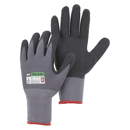 Coated Gloves, Nitrile, Palm, Black/Gray, XS MPN:72450-100-06
