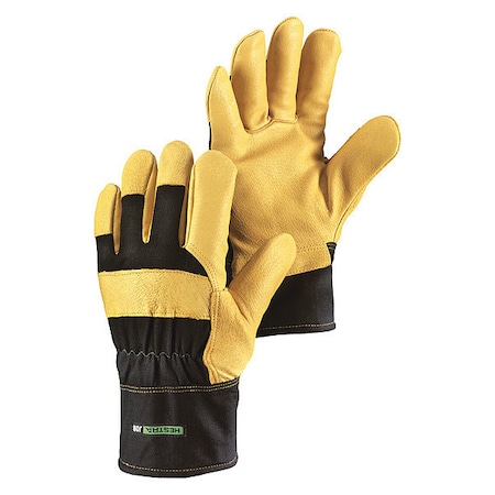 Cold Protection Gloves, Goatskin Leather Palm, 100g Insulation Lining, Black/Tan, 7 MPN:74310-07
