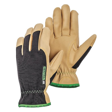 Mechanics Gloves, Synthetic Suede Palm, 8, Black/Tan MPN:75030-701-08